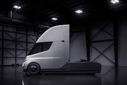 Tesla Semi in a warehouse