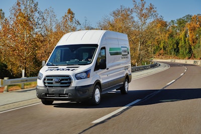 Penske's Ford E-Transit cargo vans will be available as rentals and leases.