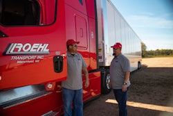 Roehl Transport truck and drivers
