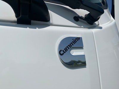 Cummins badge on Isuzu truck