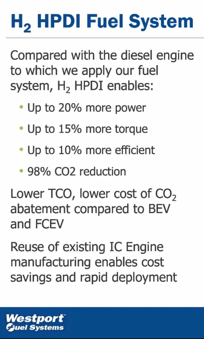 Hpdi Westport debuts hydrogen HPDI system | Commercial Carrier Journal