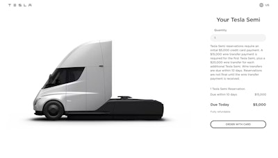 Tesla Semi Reservation