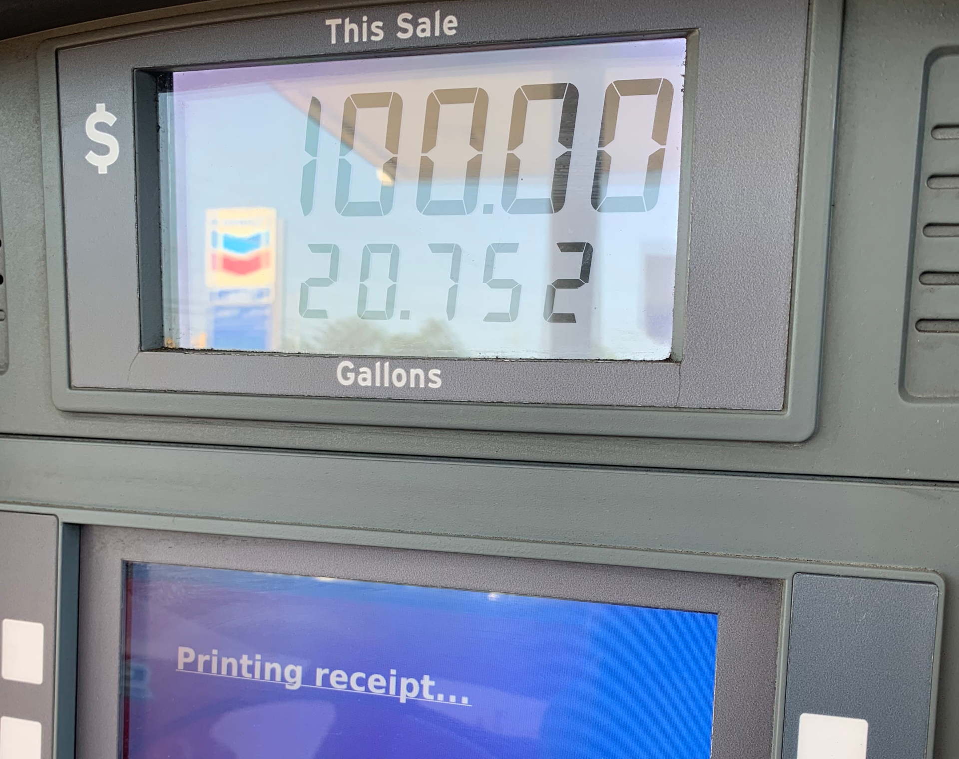 $100 to fill up at the gas pump