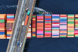 Shipping containers under the highway