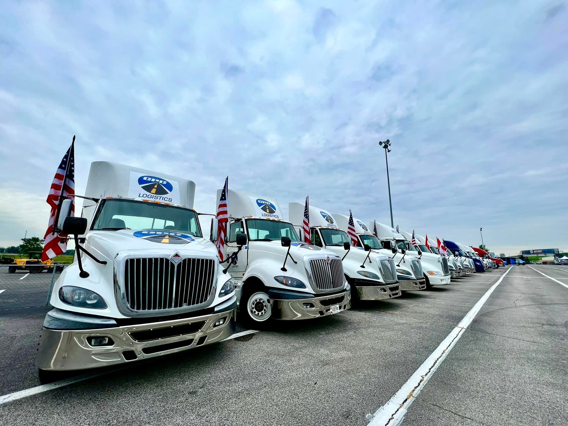 CPC Logistics trucks at NASCAR event