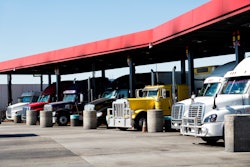 trucks at the fuel island
