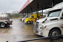 Fueling trucks at Pilot fuel island