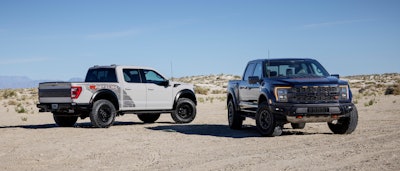 2023 F 150 Raptor R Exterior Antimatter Blue Avalanche Gray 01