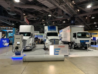 Kenworth's fuel cell and all-electric lineup at the Advanced Clean Transportation Expo in May.
