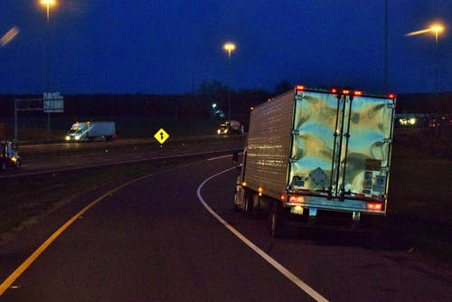 truck on ramp at night