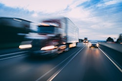 Speeding truck on the highway