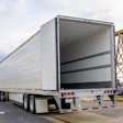 semi trailer with doors open