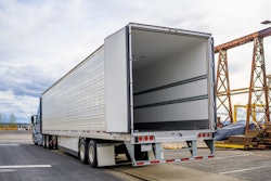 semi trailer with doors open