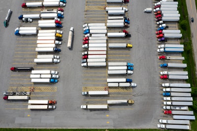 trucks in a parking lot