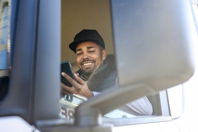 truck driver behind the wheel