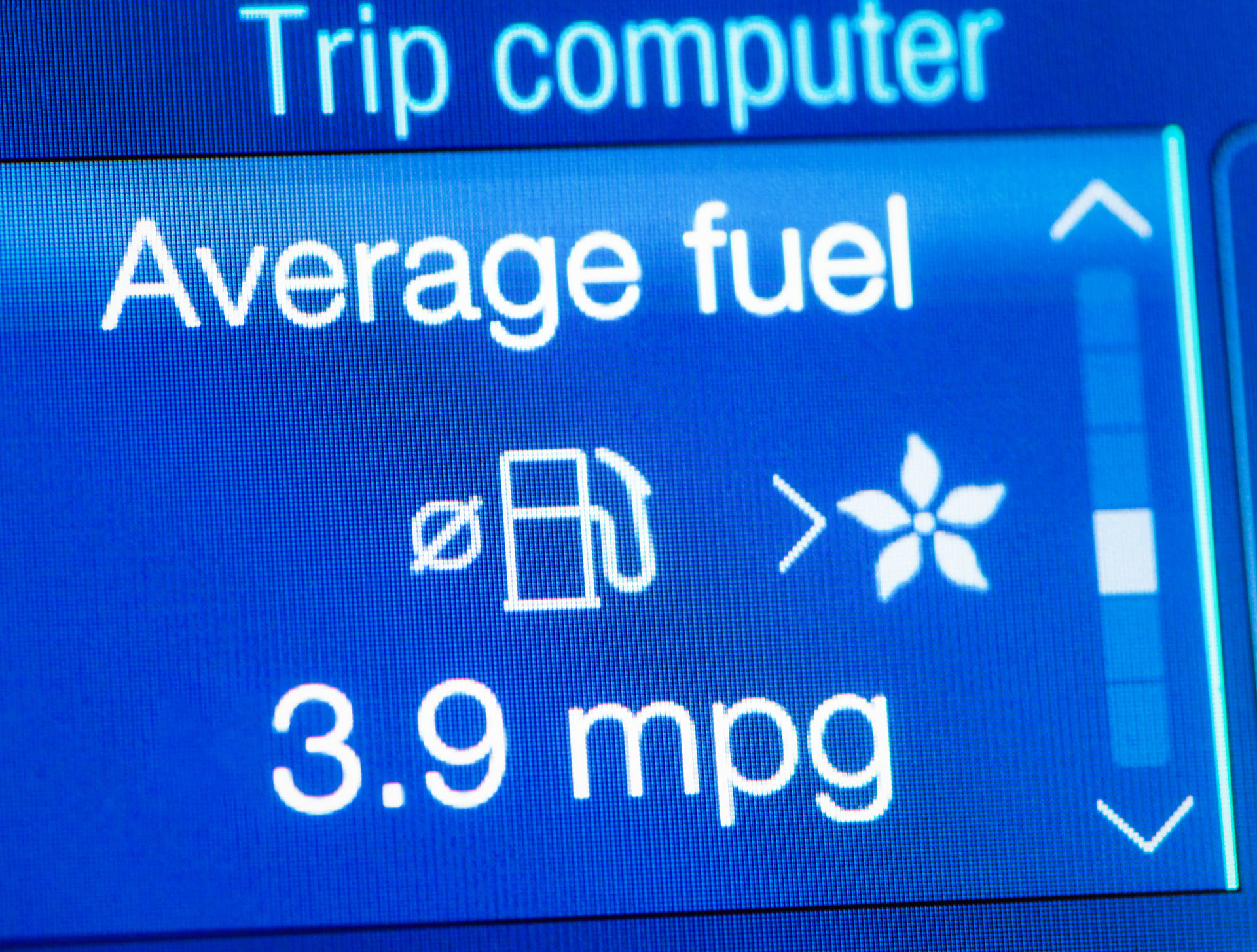trip computer average fuel 3.9mpg