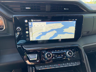 Can't beat the map view on the 13.4-inch horizontal display. Accessible button layout is a plus too.