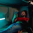 truck driver in a sleeper berth