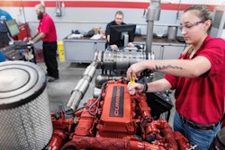 Female diesel tech at UTI