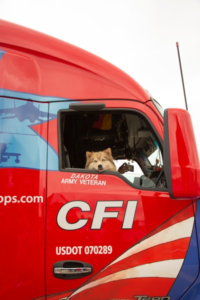 Dog in CFI truck