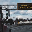 Thank you truckers freeway sign