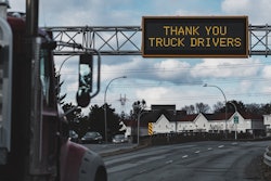 Thank you truckers freeway sign
