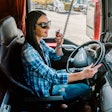 young female truck driver