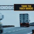 Sign says 'thank you truck drivers'