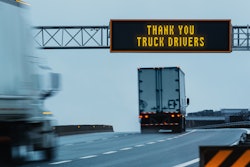 Sign says 'thank you truck drivers'