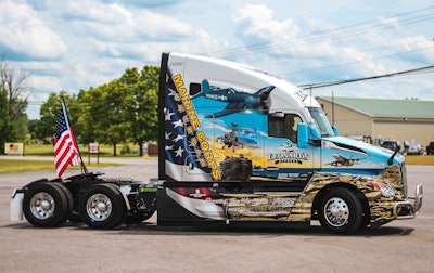 Leonard's Express Marine Corps veteran wrapped truck
