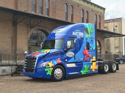 RE Garrison Autism awareness semi-truck