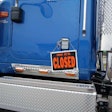 Closed sign on truck