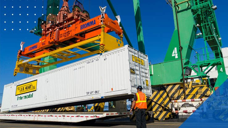 J.B Hunt container at port