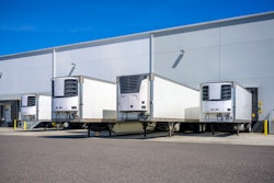 Refrigerated trailers at dock