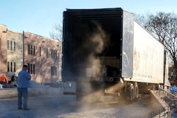 truck at construction site sunrise