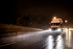 18 wheeler in a storm