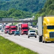 Semi trucks in traffic