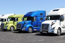 Volvo trucks parked