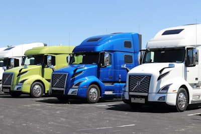 Volvo trucks parked