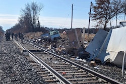 2022 Ford straight truck train collision