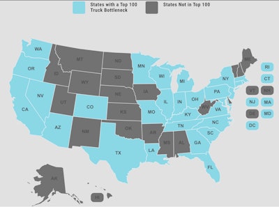 map of the worst traffic bottlenecks