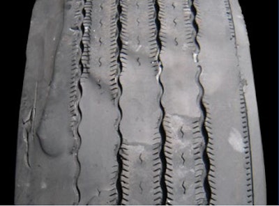 diagonal wear on a truck tire
