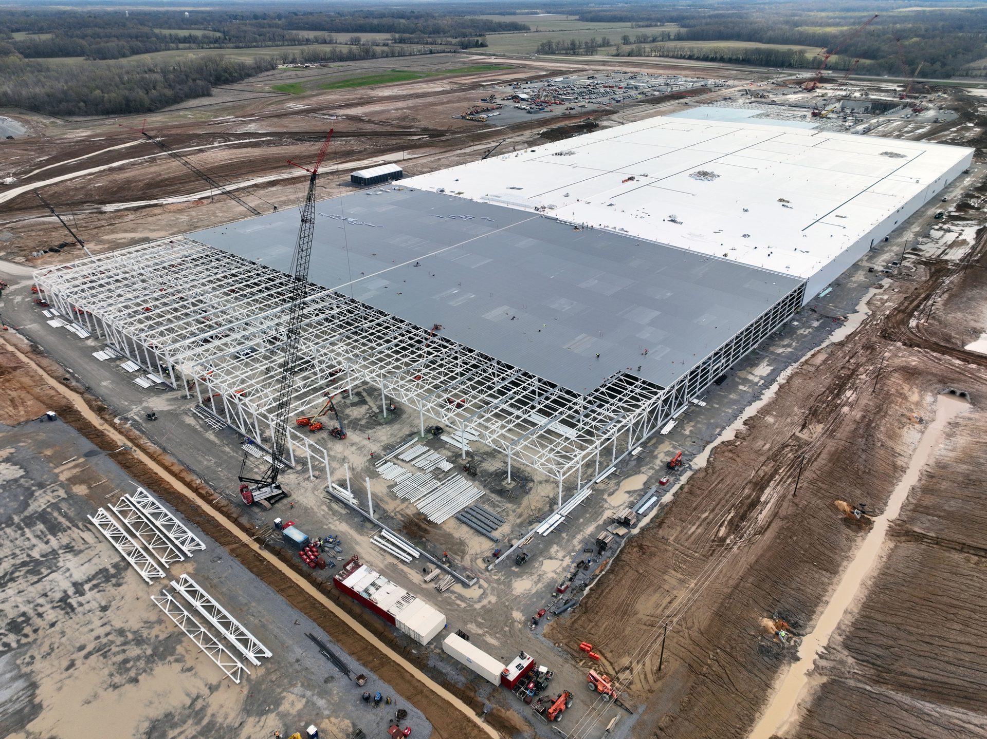 Construction is underway at BlueOval City where Ford's next electric truck, nicknamed Project T3, will be produced at a rate of 500,000 units per year.