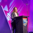 FMCSA Administrator Robin Hutcheson speaking from a TCA podium.