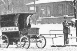 Not our first rodeo. Winter testing of an EV dates back to the 19th century. A United States Postal Service carrier is shown above with a Winton Electric in 1899. Concerns with range and long charge times led USPS to embrace internal combustion. Over 100 years later the agency is working to deploy 66,000 EVs by 2028 making it one of the largest EV fleets in the nation. Here's to hoping that they've clearly thought through range, charging infrastructure and battery lifecycle management.