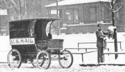 Not our first rodeo. Winter testing of an EV dates back to the 19th century. A United States Postal Service carrier is shown above with a Winton Electric in 1899. Concerns with range and long charge times led USPS to embrace internal combustion. Over 100 years later the agency is working to deploy 66,000 EVs by 2028 making it one of the largest EV fleets in the nation. Here's to hoping that they've clearly thought through range, charging infrastructure and battery lifecycle management.