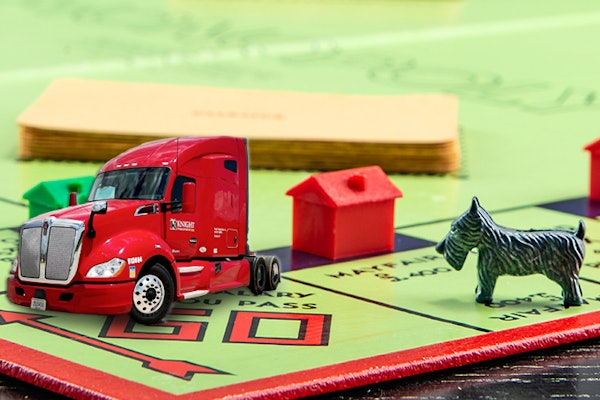 Knight truck on a Monopoly board