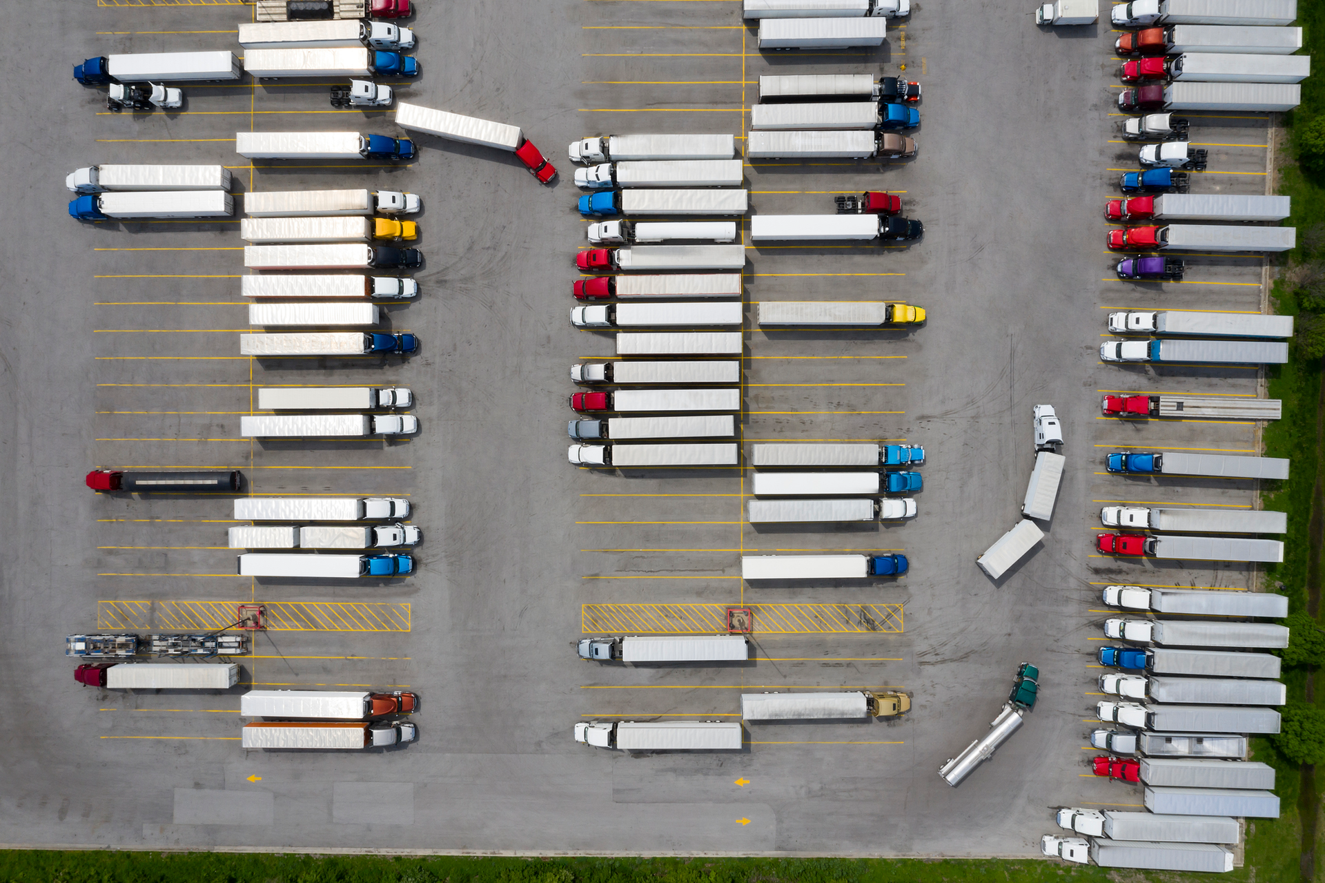 trucks in a parking lot