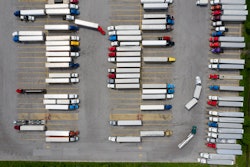 trucks in a parking lot