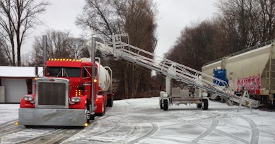 Red Peterbilt on a job site